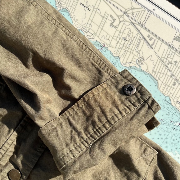 Just Fab Army Green Cotton Jacket - Picture 4 of 5